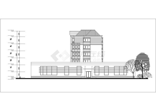 海口市某小区3700平米6层T型框架结构住宅楼建筑设计CAD图纸-图一