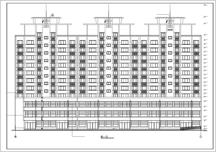 济宁市某小区11层框架结构商住楼全套建筑设计CAD图纸（1-3层商用）_图1