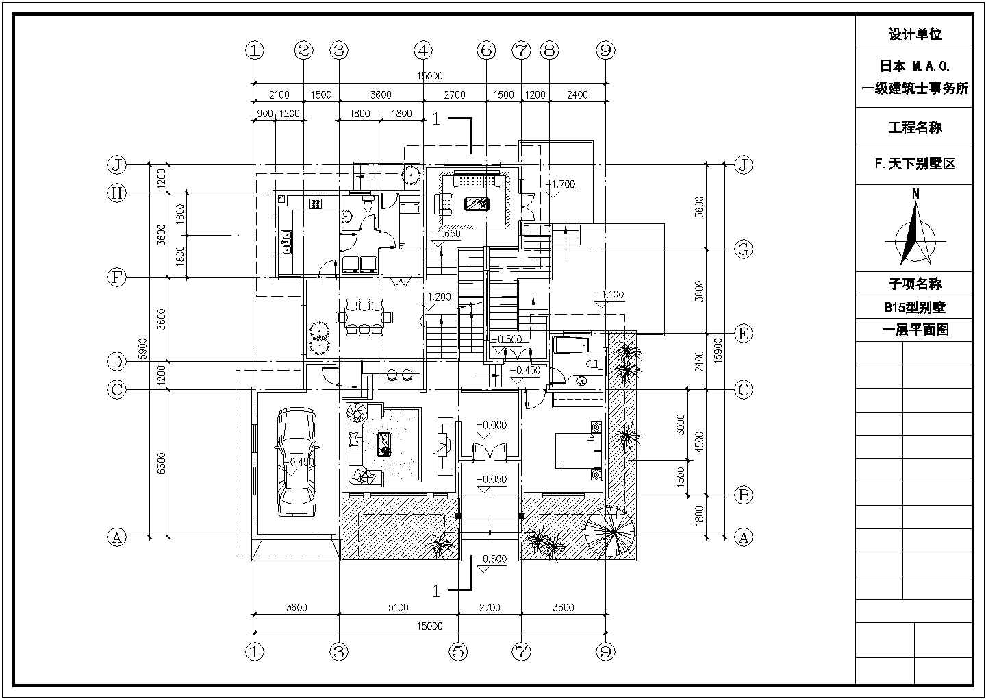 三层日式别墅全套建筑施工图