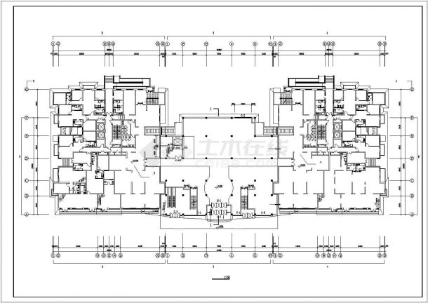 连云港市某小区22层框架结构住宅楼平立面设计CAD图纸-图一