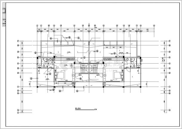 某小区1200平米5层砖混结构住宅楼全套平面设计CAD图纸-图一