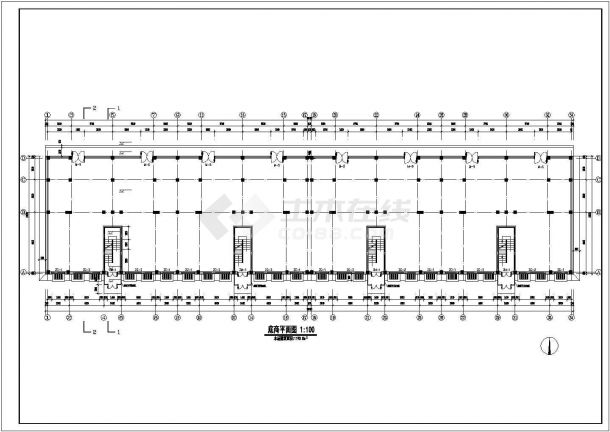 徐州市某小区临街6+1层底商框混结构住宅楼建筑设计CAD图纸-图一
