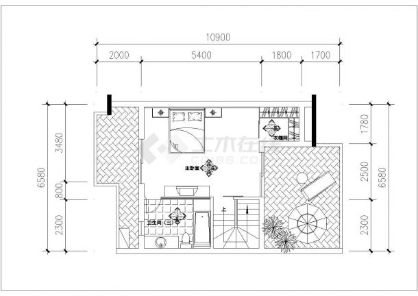 280平米3层框架结构单体别墅全套装修施工设计CAD图纸-图一