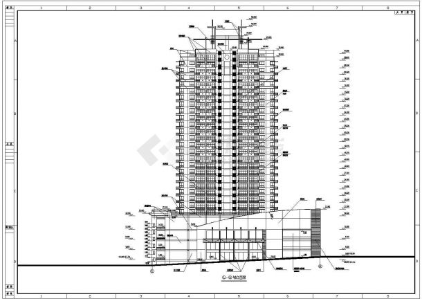 某高层框架剪力墙结构商住大厦设计cad全套建筑施工图（甲级院设计）-图二