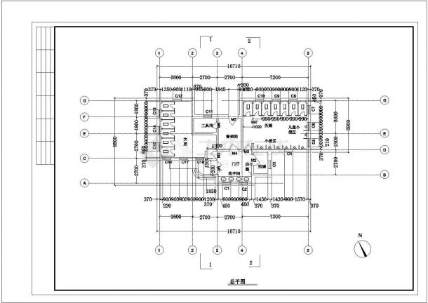 公厕建筑施工图cad图纸设计-图二