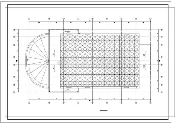 某地区多层室内体育馆建筑CAD套图-图一