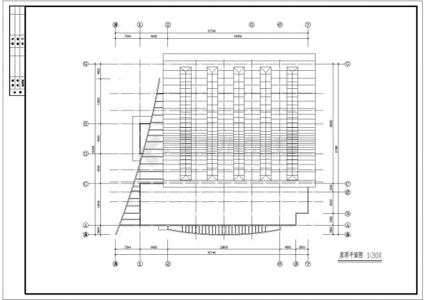湖南省某大学学校2层体育馆设计施工建筑cad图，共5张-图一