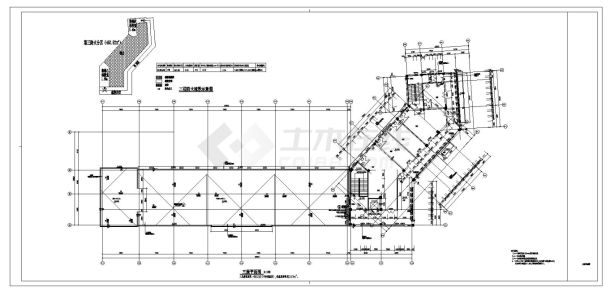 江苏省某三层商业建筑施工cad图纸-图二