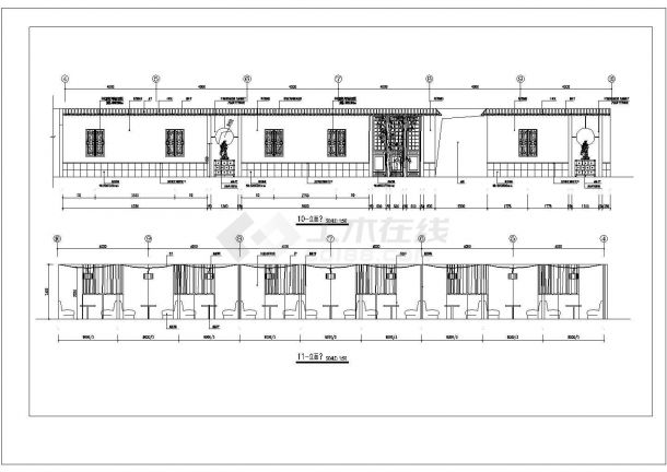 二层五星级会所茶吧装修设计CAD图纸（长54米 宽26米 ）-图一