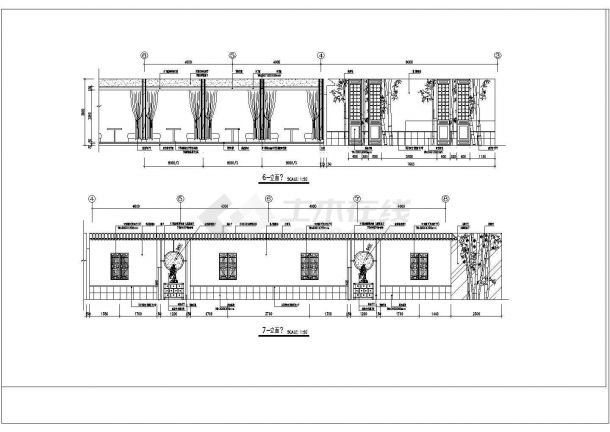 二层五星级会所茶吧装修设计CAD图纸（长54米 宽26米 ）-图二
