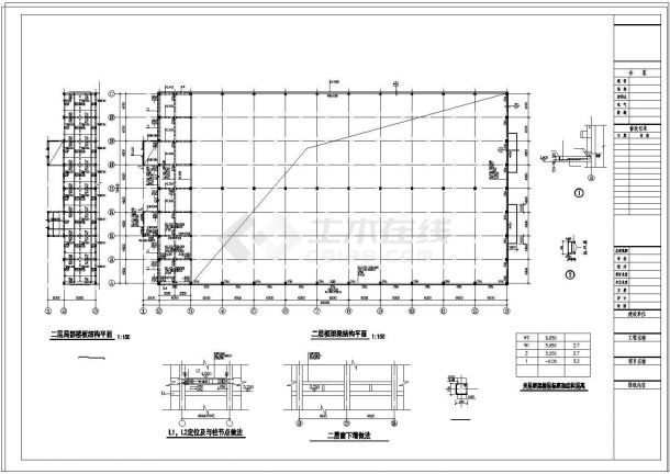 某工程二期01栋厂房结构设计cad施工图纸-图一