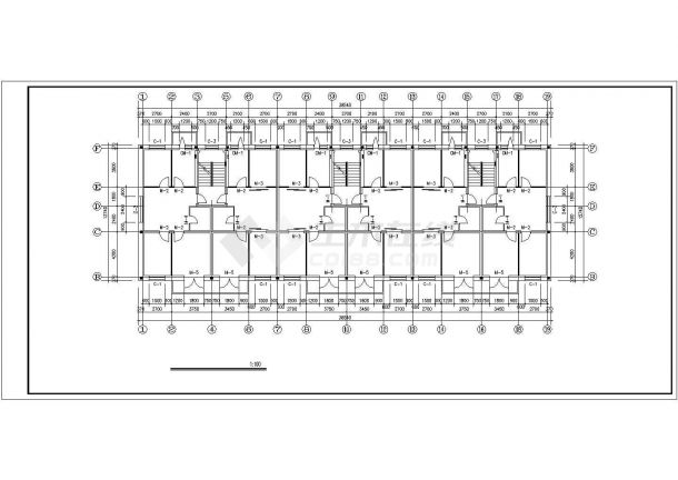 7层临街框混结构商住楼建筑设计CAD图纸（1-2层商用）-图一