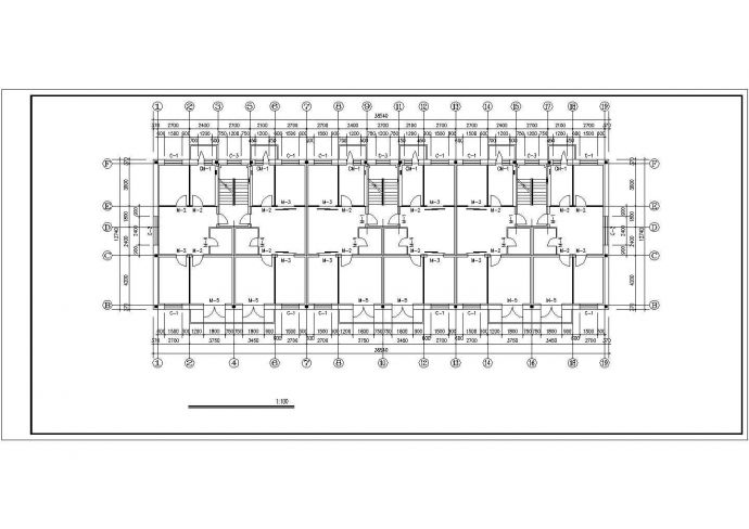 7层临街框混结构商住楼建筑设计CAD图纸（1-2层商用）_图1
