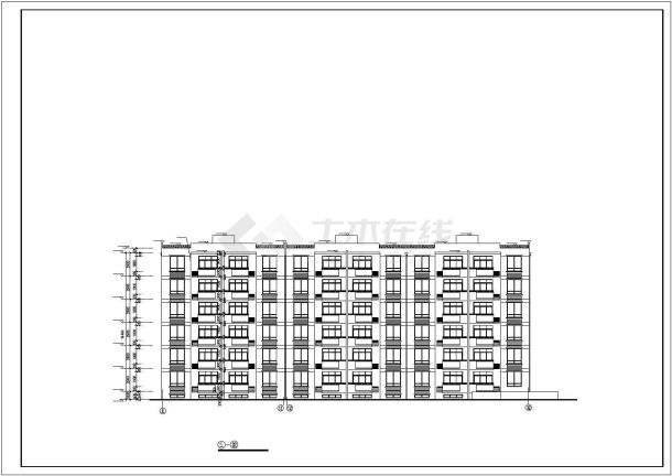 长沙市新兰苑小区4250平米6层砖混结构住宅楼建筑设计CAD图纸-图二