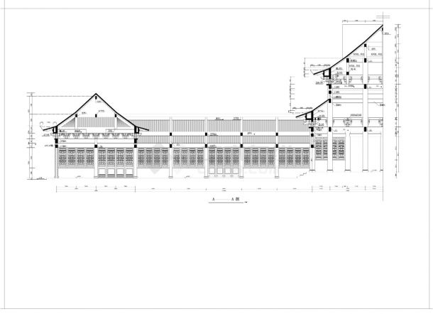 某地市罗汉堂建筑图CAD施工图-图二
