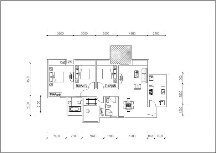 包头市某新建小区经典热门的预售户型设计CAD图纸（共8张）_图1