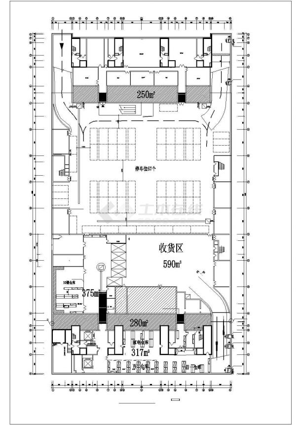 某市大型商场整套cad施工设计图纸-图一