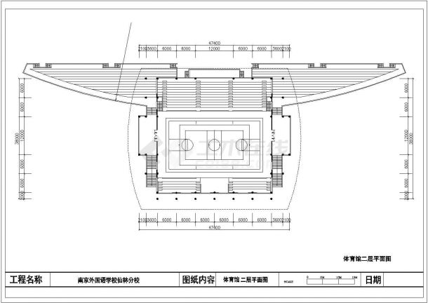 某外国语学校体育馆建筑方案设计图-图二