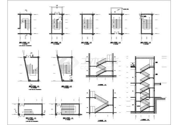 某多层框架结构大型超市设计cad全套建筑施工图（ 标注详细）-图二