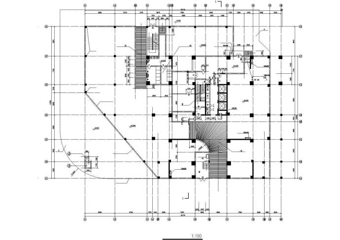 3400平米6层混合结构商住楼平面设计CAD图纸（含技术层）_图1