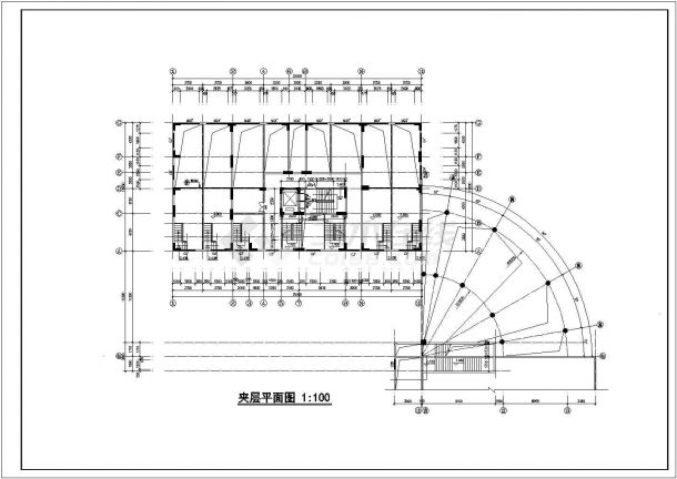 1万平米12层框架结构商住楼建筑设计CAD图纸（1-2层商用）-图一
