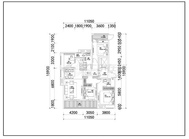 某城市高层楼工程标准化成果布置CAD详图-图二