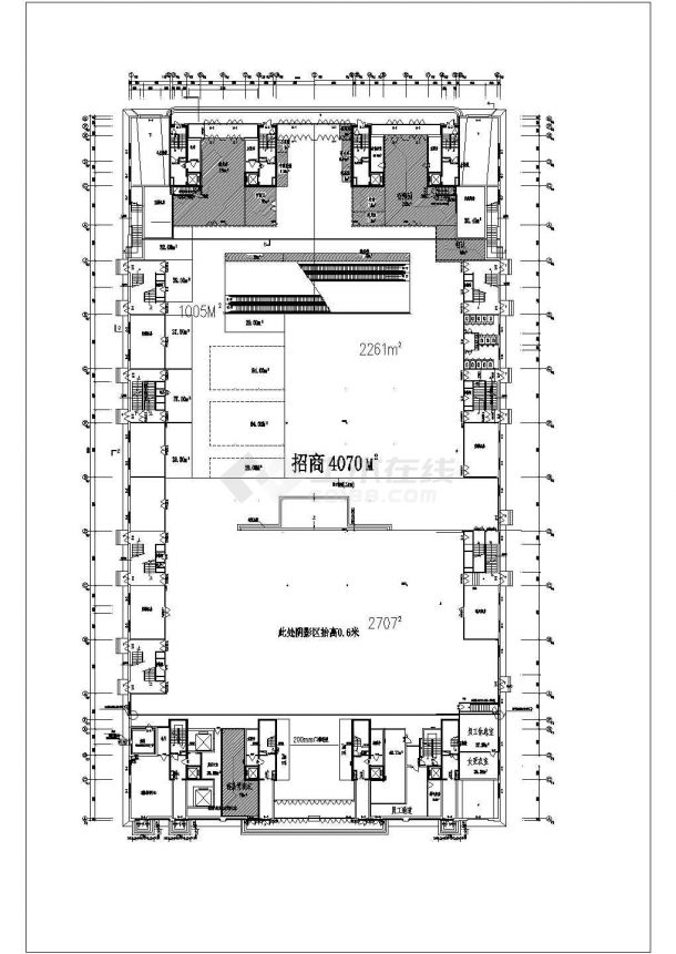 某地下一层地上三层大型砖混结构商场设计cad建筑平面方案图（甲级院设计）-图二