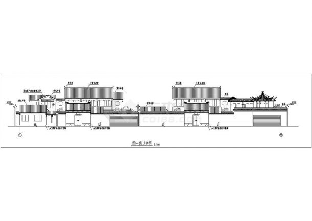 【南京】仿古风格住宅楼全套建筑施工设计cad图纸-图一