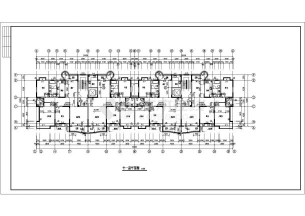 慈溪市某现代化小区11+1层混合结构住宅楼建筑设计CAD图纸-图一