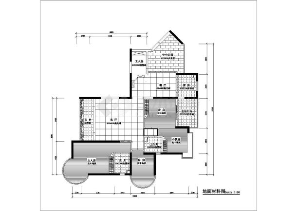 南京市某新建小区经典四房户型装修施工设计CAD图纸-图一