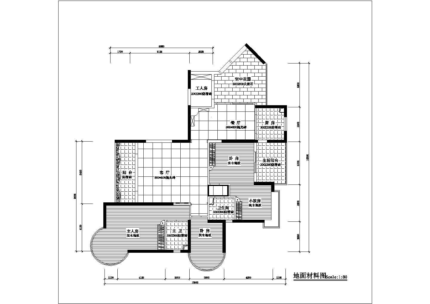 南京市某新建小区经典四房户型装修施工设计CAD图纸