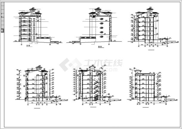 贵阳市某小区3500平米5+1层混合结构住宅楼建筑设计CAD图纸-图一