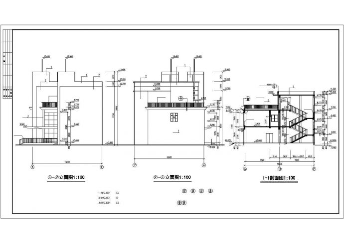 1800平米三层临街框架结构商业综合楼全套建筑设计CAD图纸_图1