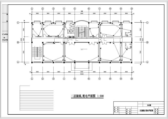 五层办公楼电气照明设计方案CAD施工图纸_图1