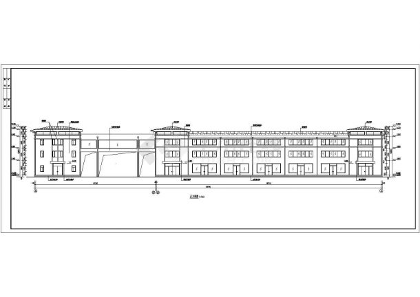 2400平米3层框混结构商住楼建筑设计CAD图纸（1底层商铺）-图一