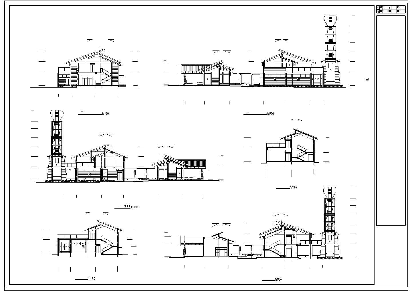 香洲半岛会所A栋建筑设计cad图纸