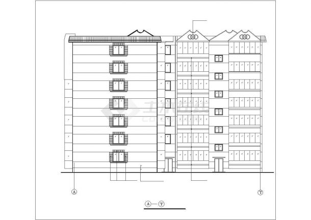 占地560平米7层砖混结构住宅楼全套建筑设计CAD图纸-图一