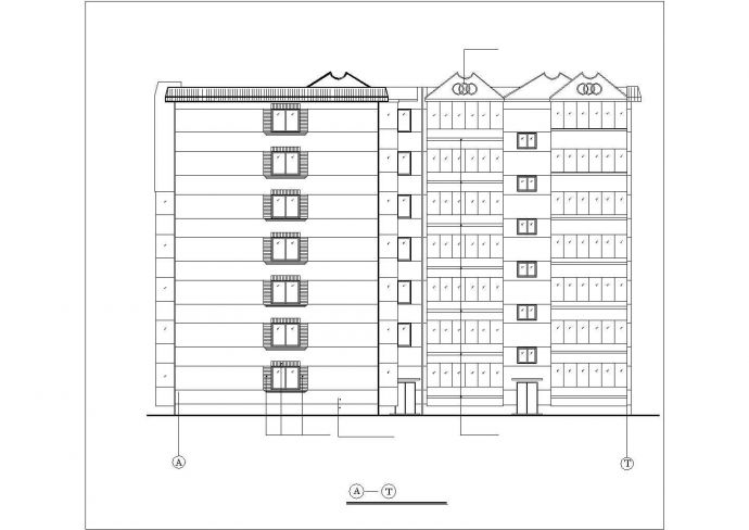 占地560平米7层砖混结构住宅楼全套建筑设计CAD图纸_图1