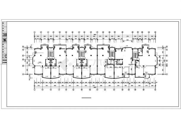 3300平米6层混合结构住宅楼建筑设计CAD图纸（不含阁楼和车库）-图二