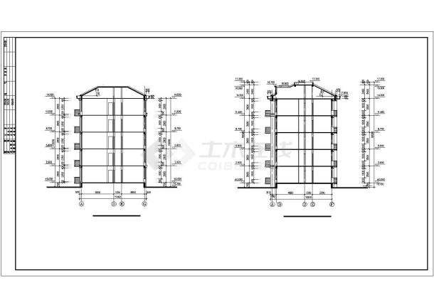 哈尔滨市某小区5+1层混合结构住宅楼建筑设计CAD图纸（含阁楼层）-图一