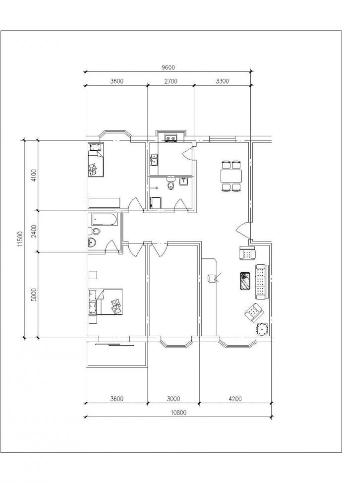 70-145平米左右的平面户型设计CAD图纸（共45张）_图1