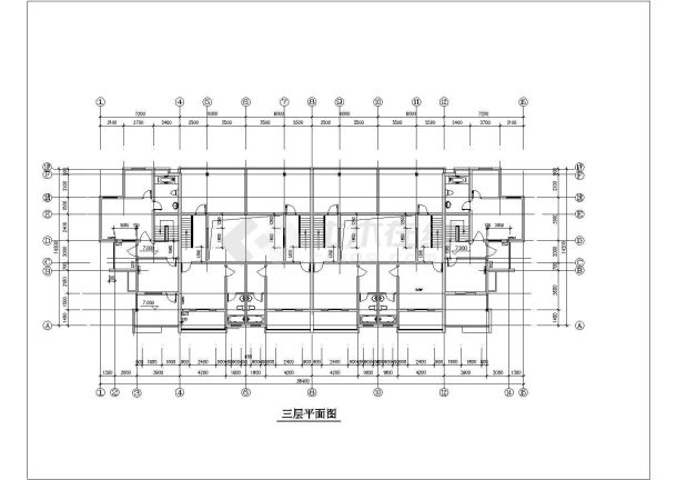 某两层连排别墅建筑方案设计附效果图-图二