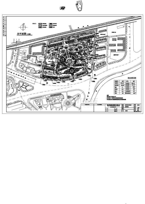 某商圈中心高层小区详细规划方案设计施工CAD图纸-图一