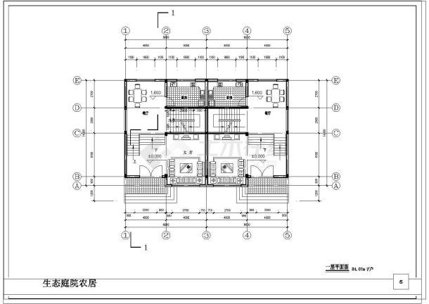 某生态庭院农居设计cad方案施工图-图一