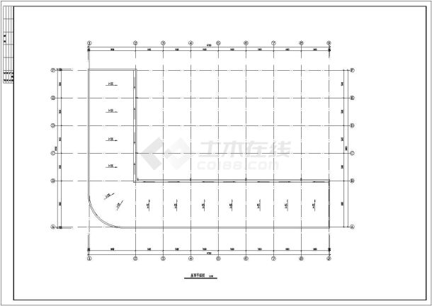 某一层框架结构商店设计cad全套建筑施工图（含设计说明）-图二