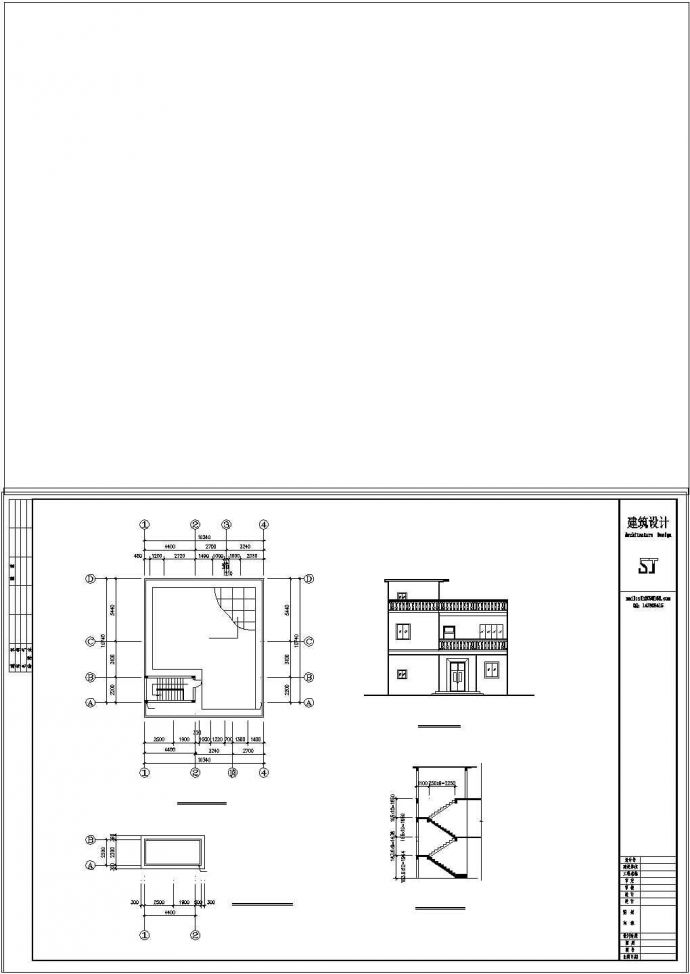 新农村住宅建筑cad设计施工图（含效果图）_图1