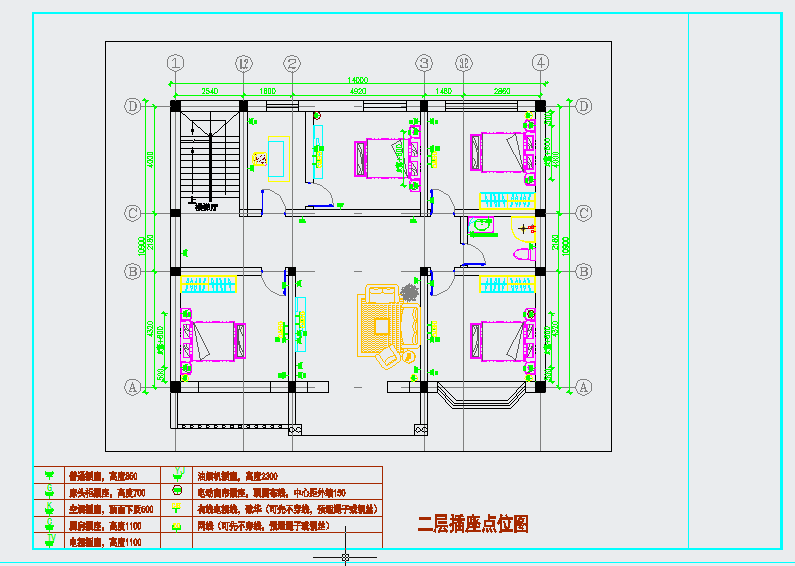 农村自建房二层楼房平面布置图及施工图