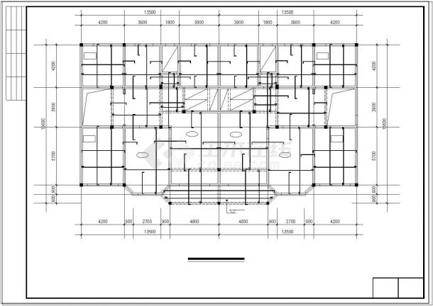 一套联体别墅建筑结构施工设计CAD施工图-图二
