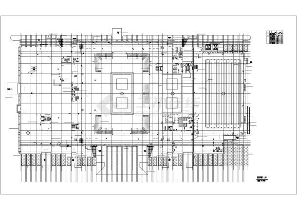 [北京]某知名大学三层体育馆建筑施工CAD图-图一