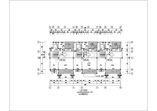 某1183㎡三层带阁楼公寓建筑施工CAD图，共15张图纸-图二